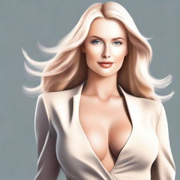 A high-quality digital art piece featuring an attractive, mature blonde woman