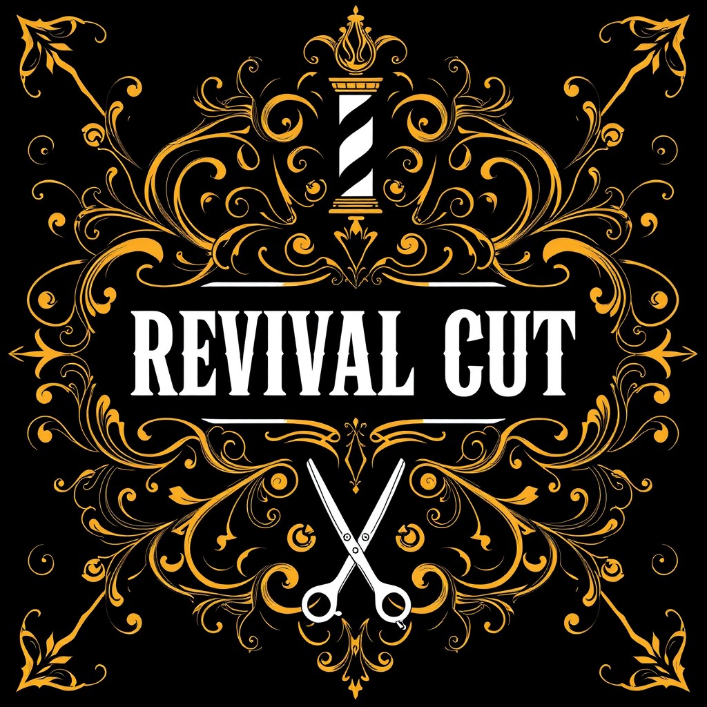 A striking Instagram profile picture design featuring the text 'Revival Cut' in a bold black and white font, creating a strong visual impact