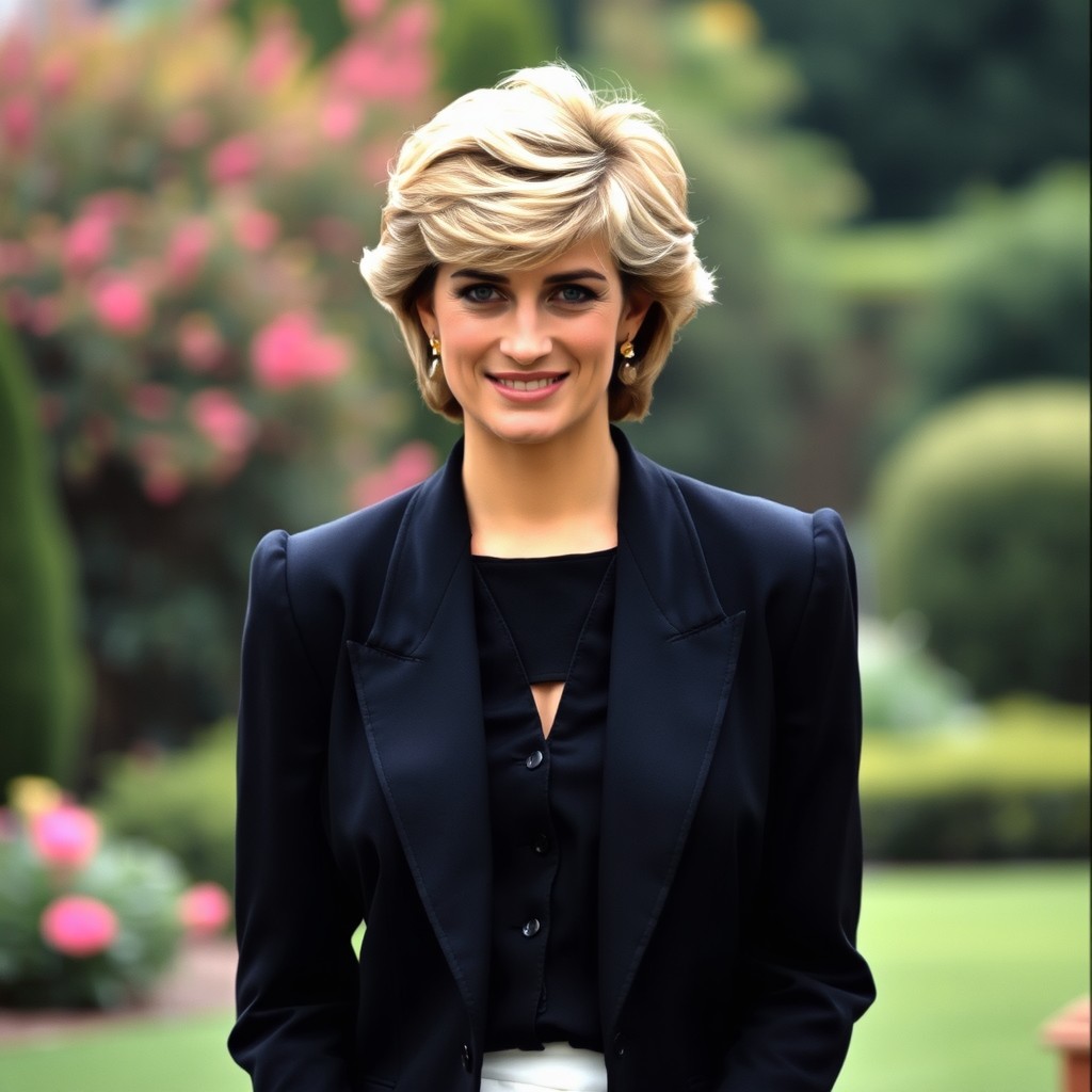 A portrait of Princess Diana, exuding elegance and grace