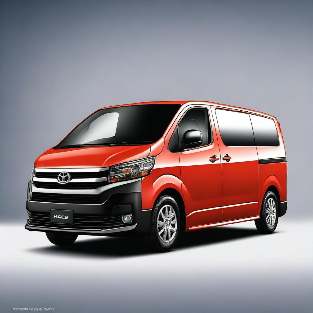 A high-quality digital art image of a Toyota Pro Ace van in a detailed and realistic style