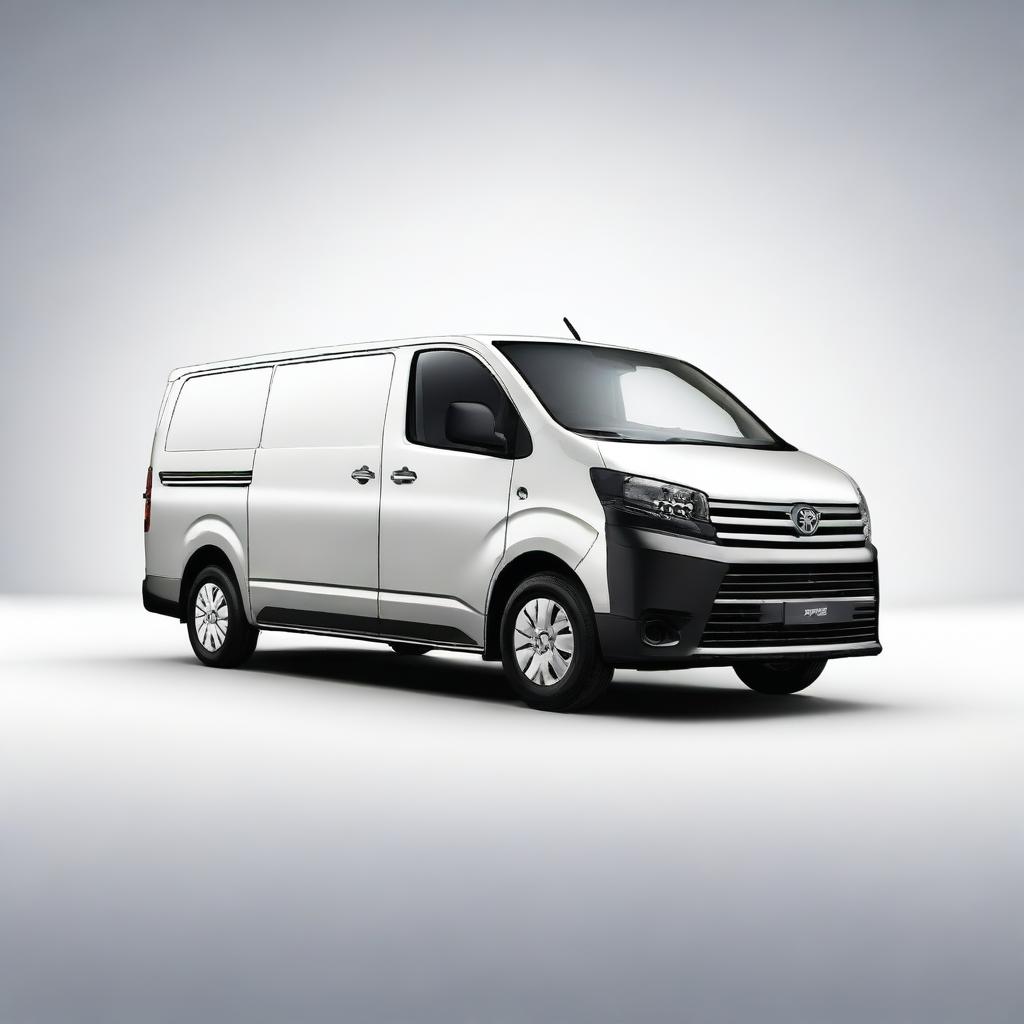 A high-quality digital art image of a Toyota Pro Ace van in a detailed and realistic style