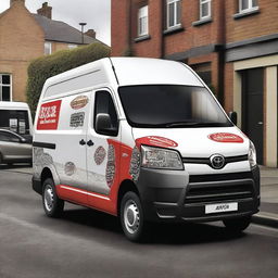 A high-resolution digital art image showcasing a Toyota Pro Ace van in a realistic style