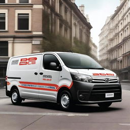 A high-resolution digital art image showcasing a Toyota Pro Ace van in a realistic style