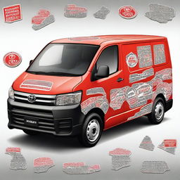 A high-resolution digital art image showcasing a Toyota Pro Ace van in a realistic style