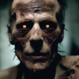 A high-quality, digital art image featuring a man with rotting skin