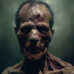 A high-quality digital art image depicting a man with rotting skin