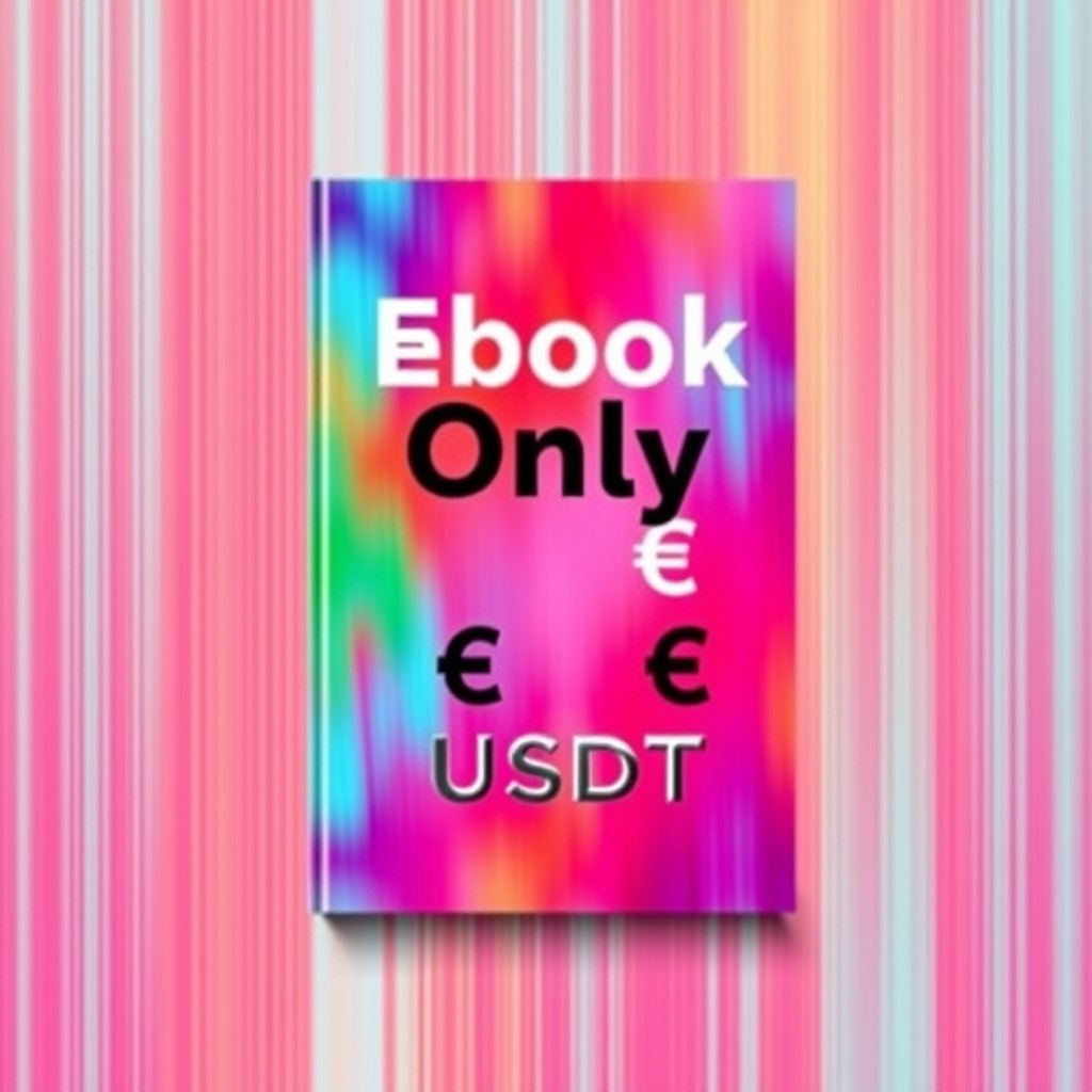 An enticing digital ebook cover design featuring a striking background of vibrant colors, with the text 'Ebook Only 3€ $ USDT' prominently displayed in a modern, bold font