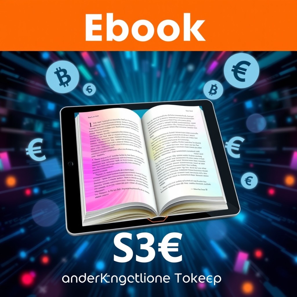 A visually appealing digital representation of an eBook being sold for 3€ or its equivalent in USDT (Tether)
