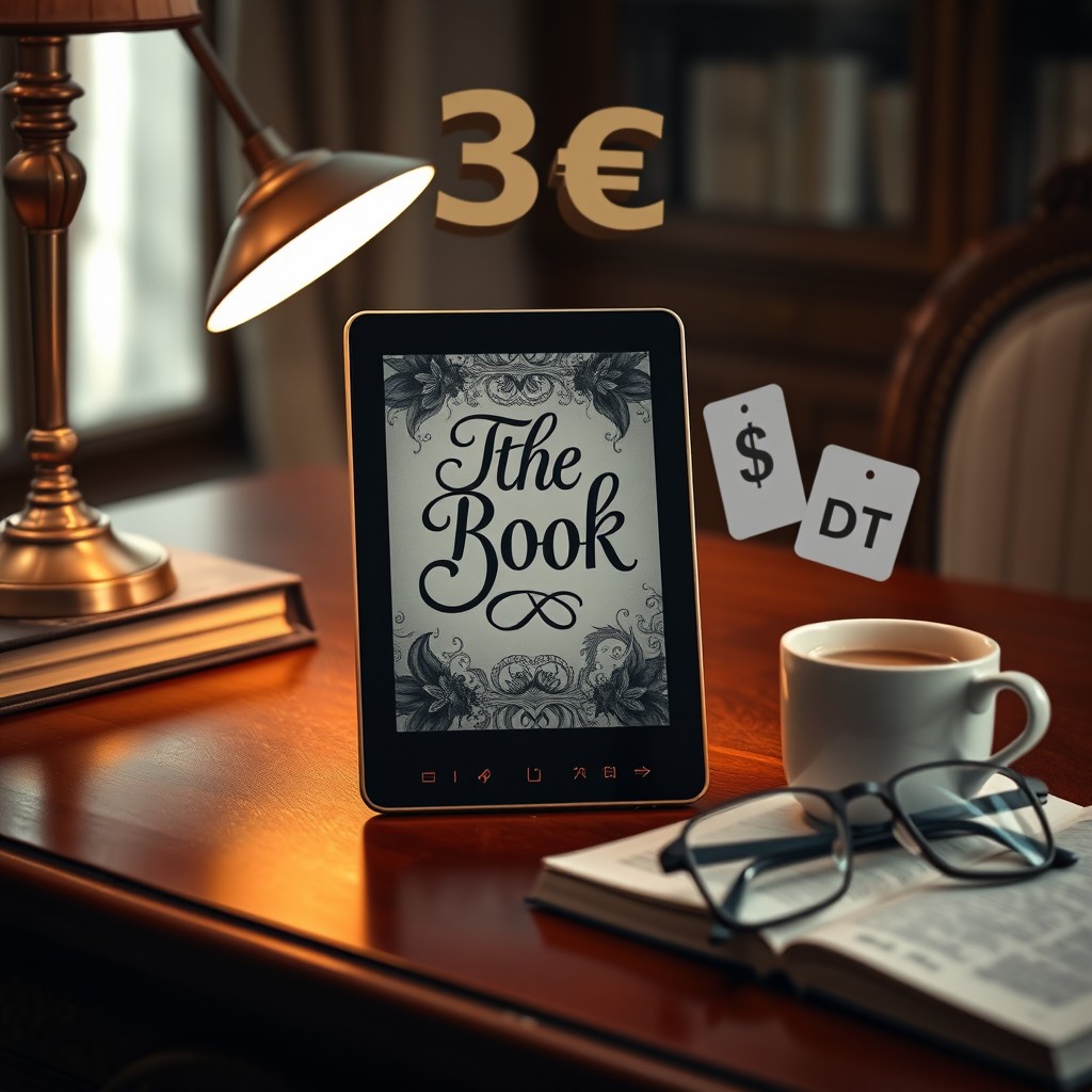 A digital e-book device displaying a captivating e-book cover