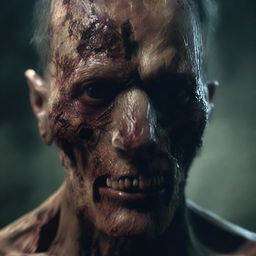 A high-quality digital art image depicting a man with rotting skin