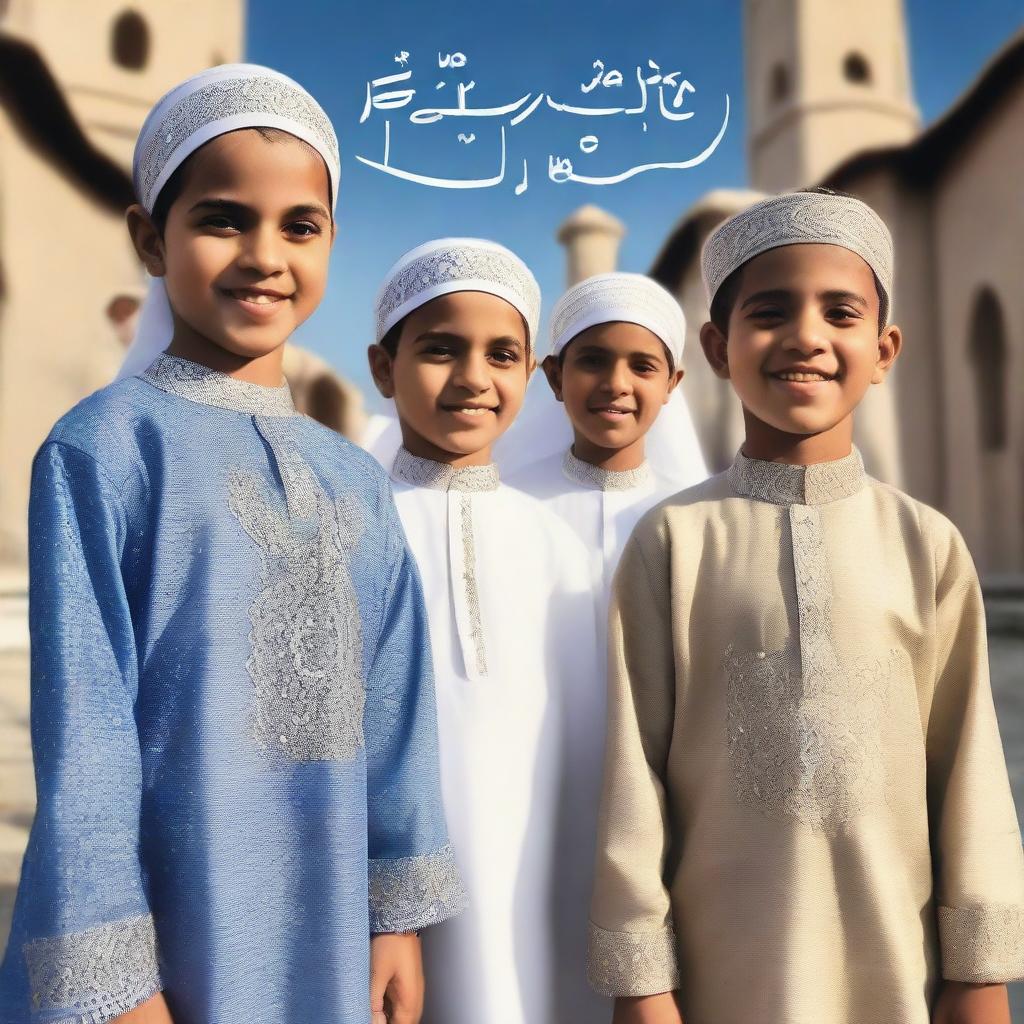 A photorealistic image capturing a subdued Eid al-Fitr celebration
