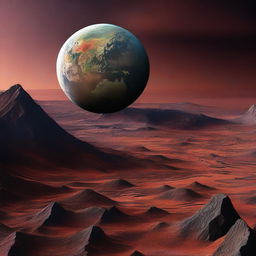 A digital art piece showcasing a barren, formless earth