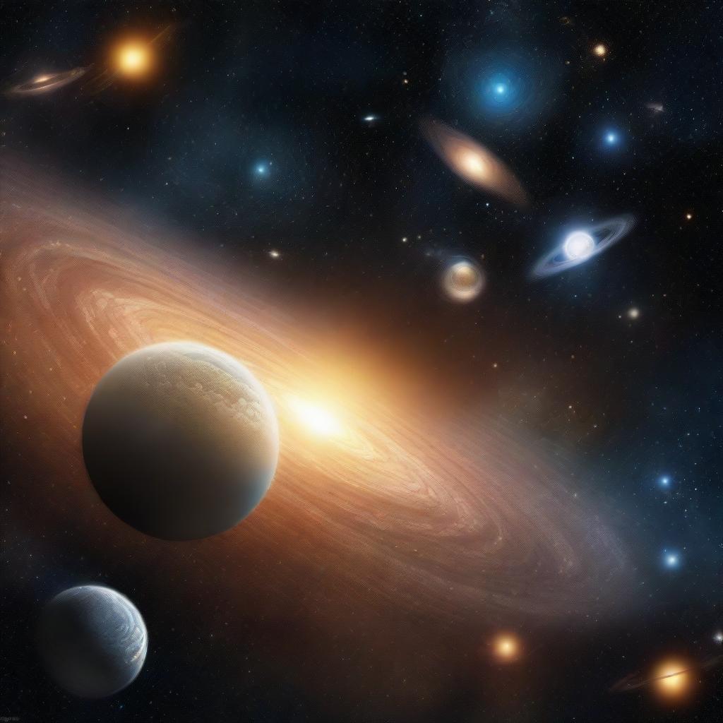 An exquisite digital art representation of the universe and solar systems