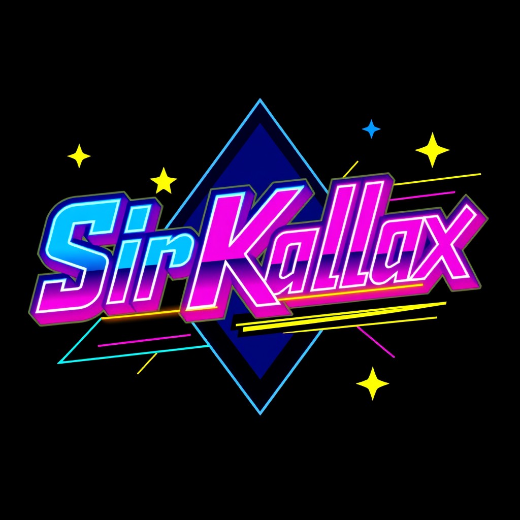 An 80's inspired logo designed for the gamertag 'SirKallax'