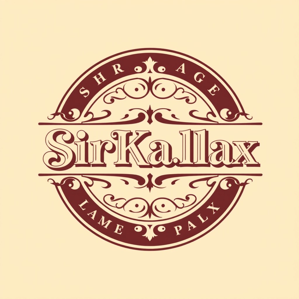 A vintage logo design for 'SirKallax', featuring elegant and ornate typography that reflects a classic and timeless style