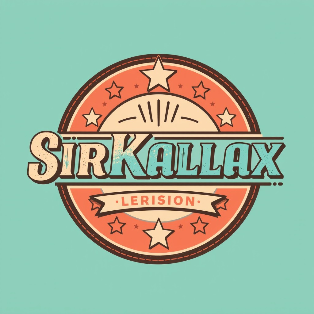 A vintage retro logo for 'SirKallax', combining elements of both vintage and classic retro design