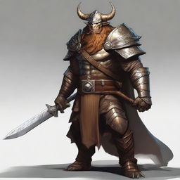 A concept art of a bronze Dragonborn Viking from the Dungeons and Dragons universe