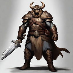 A concept art of a bronze Dragonborn Viking from the Dungeons and Dragons universe