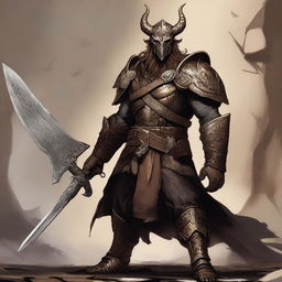 A high-quality digital art piece showcasing a bronze-colored Dragonborn Viking from the Dungeons and Dragons universe