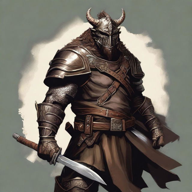 This is a high-quality digital art piece showcasing a bronze Dragonborn Viking, a character from the Dungeons and Dragons universe