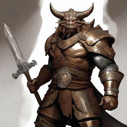 A high-quality digital art piece depicting a bronze-colored Dragonborn Viking from the Dungeons and Dragons universe