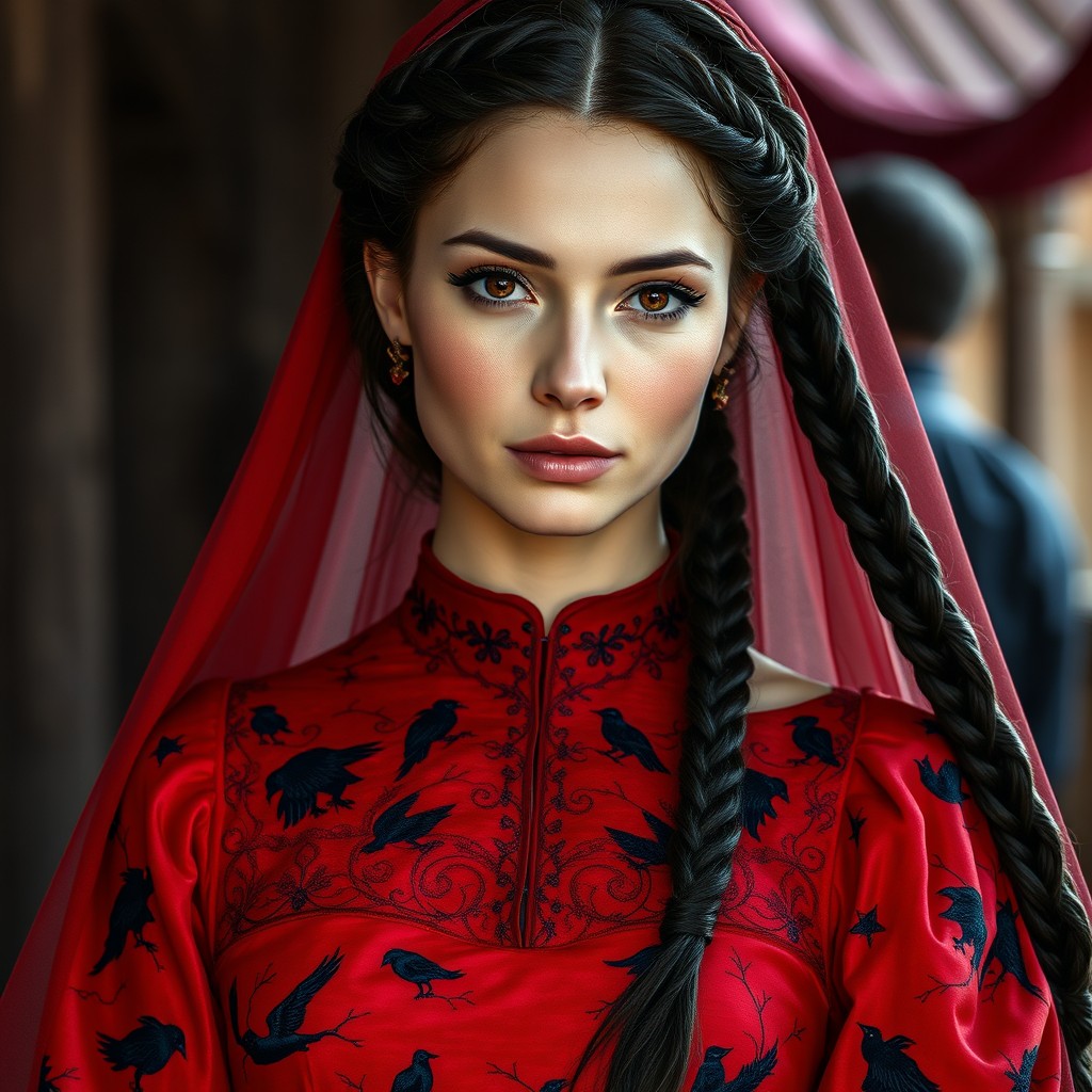 A beautiful woman on her wedding day, set in the 13th century