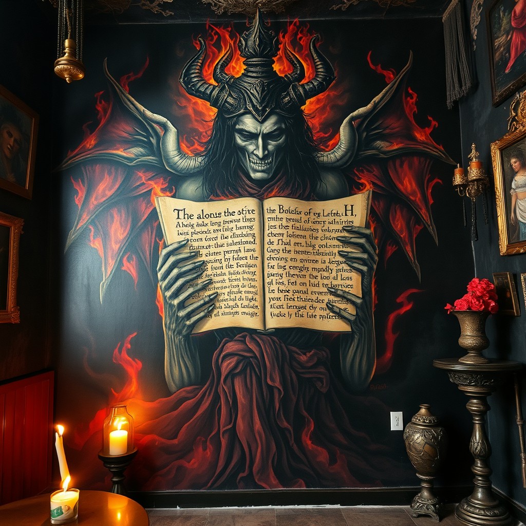 A mural painting inside the brothel known as 'Las Siete Lenguas'