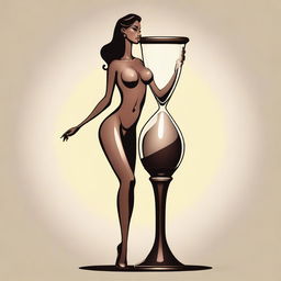 This is a high-quality digital art image, showcasing a tall woman with an hourglass figure