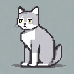 A pixel art image showcasing a cat