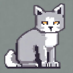 A pixel art image showcasing a cat