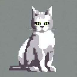 A pixel art image showcasing a cat