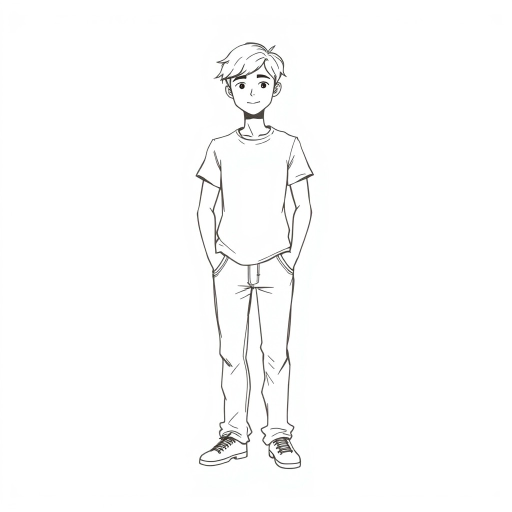 A sketch of a generic person standing casually