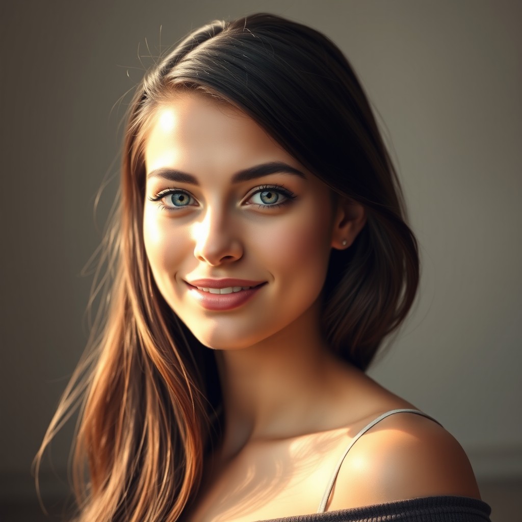 A striking portrait of a confident young woman with a unique and captivating appearance, featuring a cleft palate in her upper lip that adds character to her face