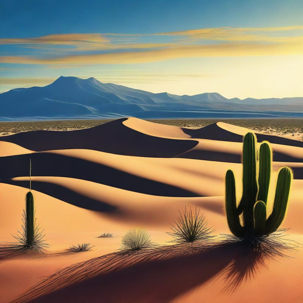 A breathtaking digital painting of a desert landscape