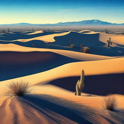 A breathtaking digital painting of a desert landscape