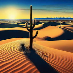 A breathtaking digital painting of a desert landscape