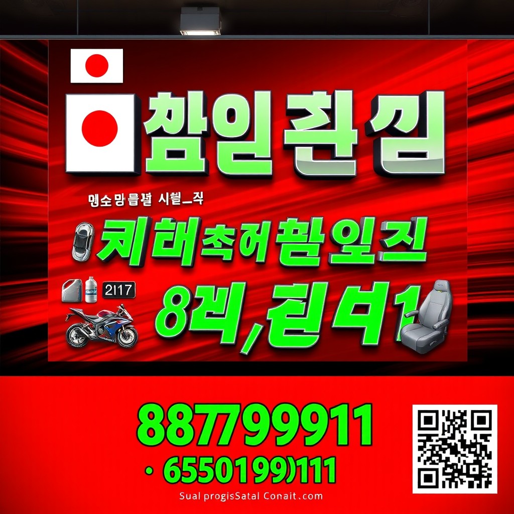 Design a modern car parts store signboard featuring a vibrant red and black gradient background, enhanced with a dynamic motion blur effect