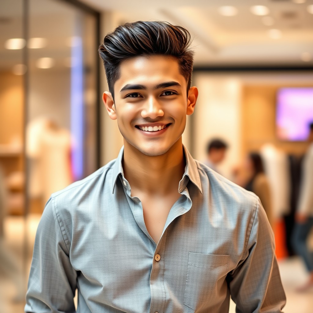 A stylish young man in his twenties exuding a modern and attractive vibe