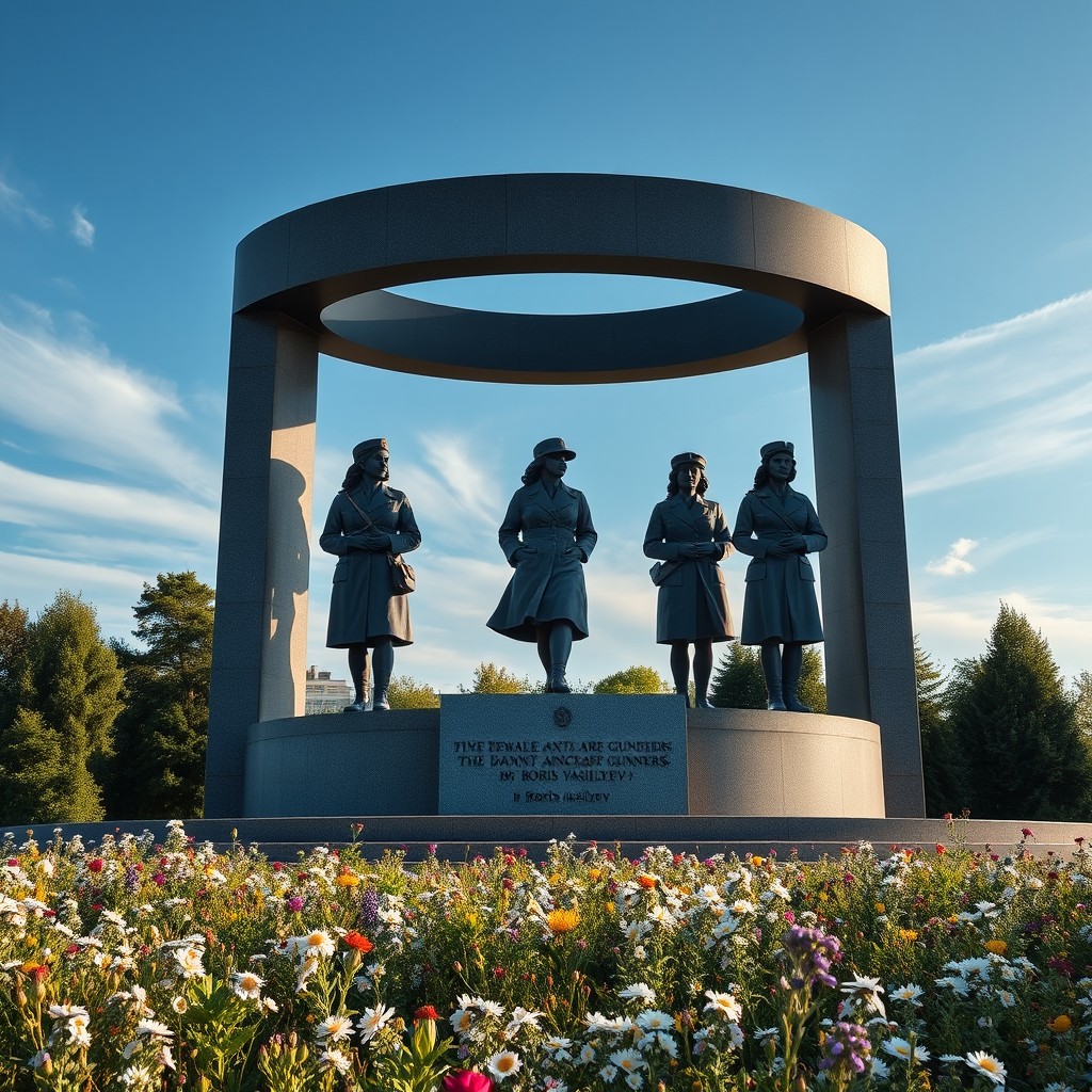 A poignant monument dedicated to the five female anti-aircraft gunners from the story 'The Dawns Here Are Quiet' by Boris Vasilyev