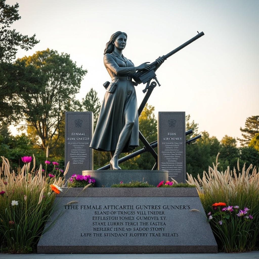 A monumental tribute to the female anti-aircraft gunners featured in Boris Vasilyev's story 'The Dawns Here Are Quiet'