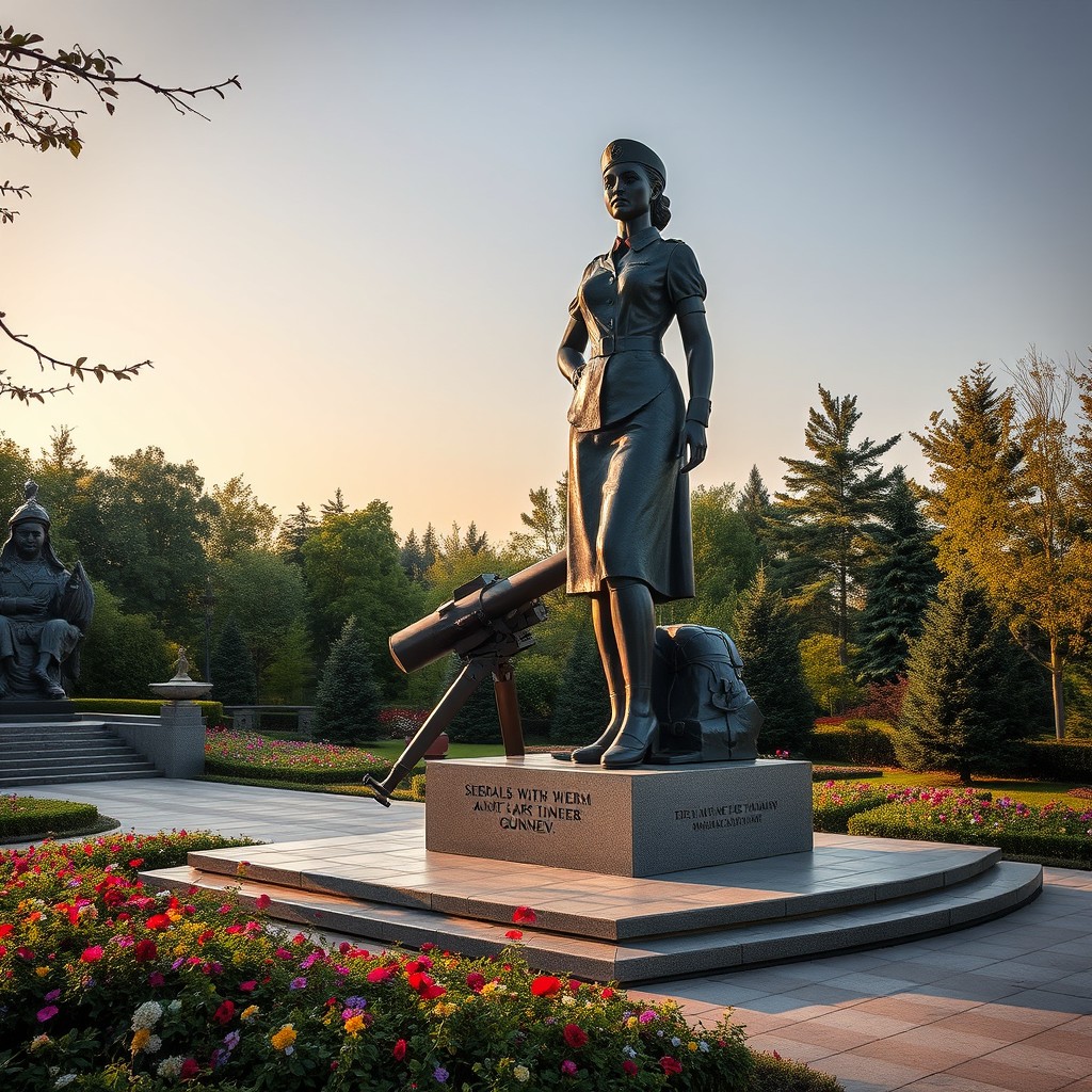 A poignant monument dedicated to the female anti-aircraft gunners from Boris Vasilyev's 'The Dawns Here Are Quiet'