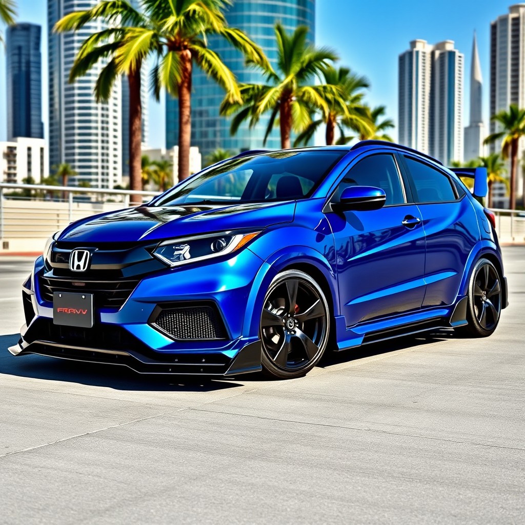 A modified Honda FR-V featuring a sleek body kit that enhances its aerodynamic design