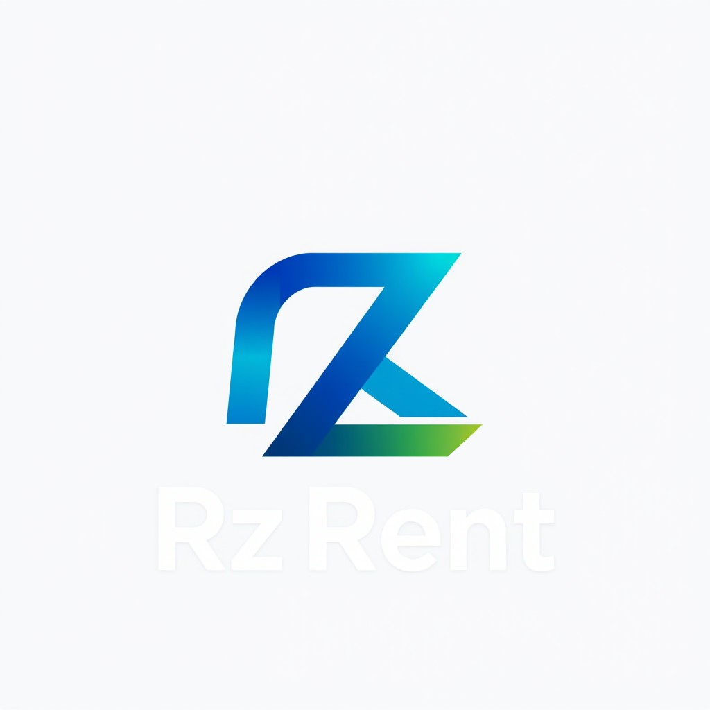 A modern and sleek logo design for an enterprise named 'Rz Rent'