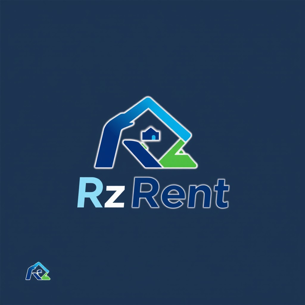 A modern and professional logo design for an enterprise named 'Rz Rent'