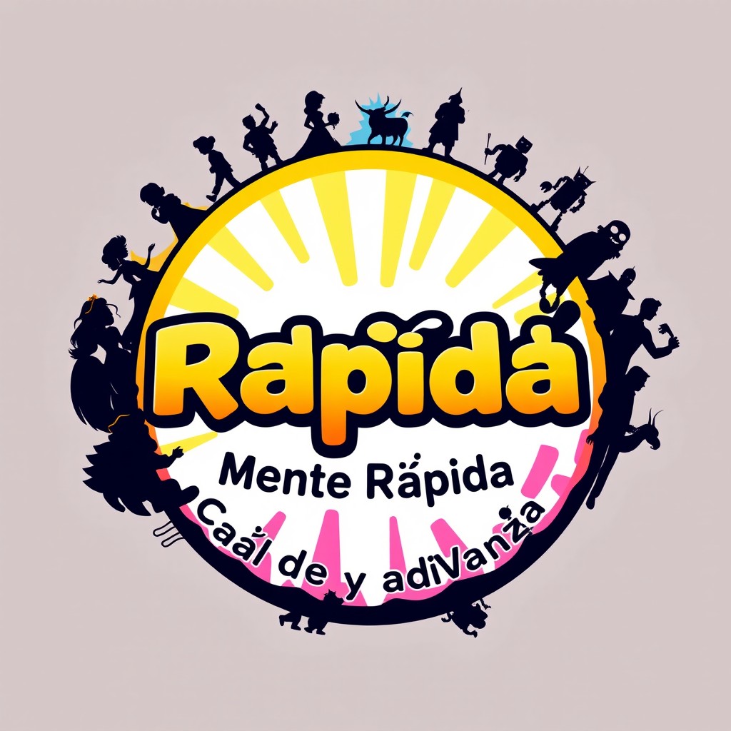A vibrant circular logo design for a YouTube channel called "Mente Rápida"