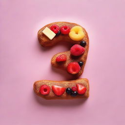 Sweet food shaped like the number 3