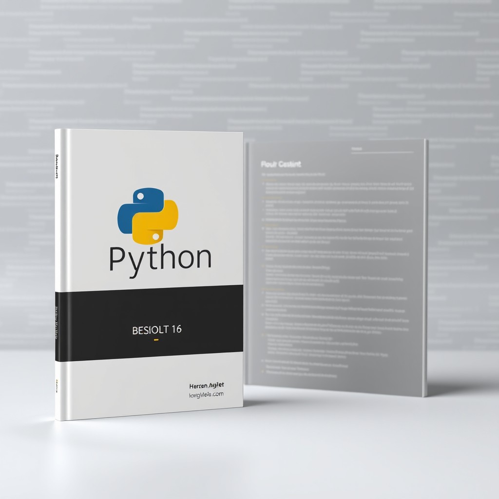 A professional-looking booklet cover design featuring a combination of white, gray, black, blue, and yellow colors