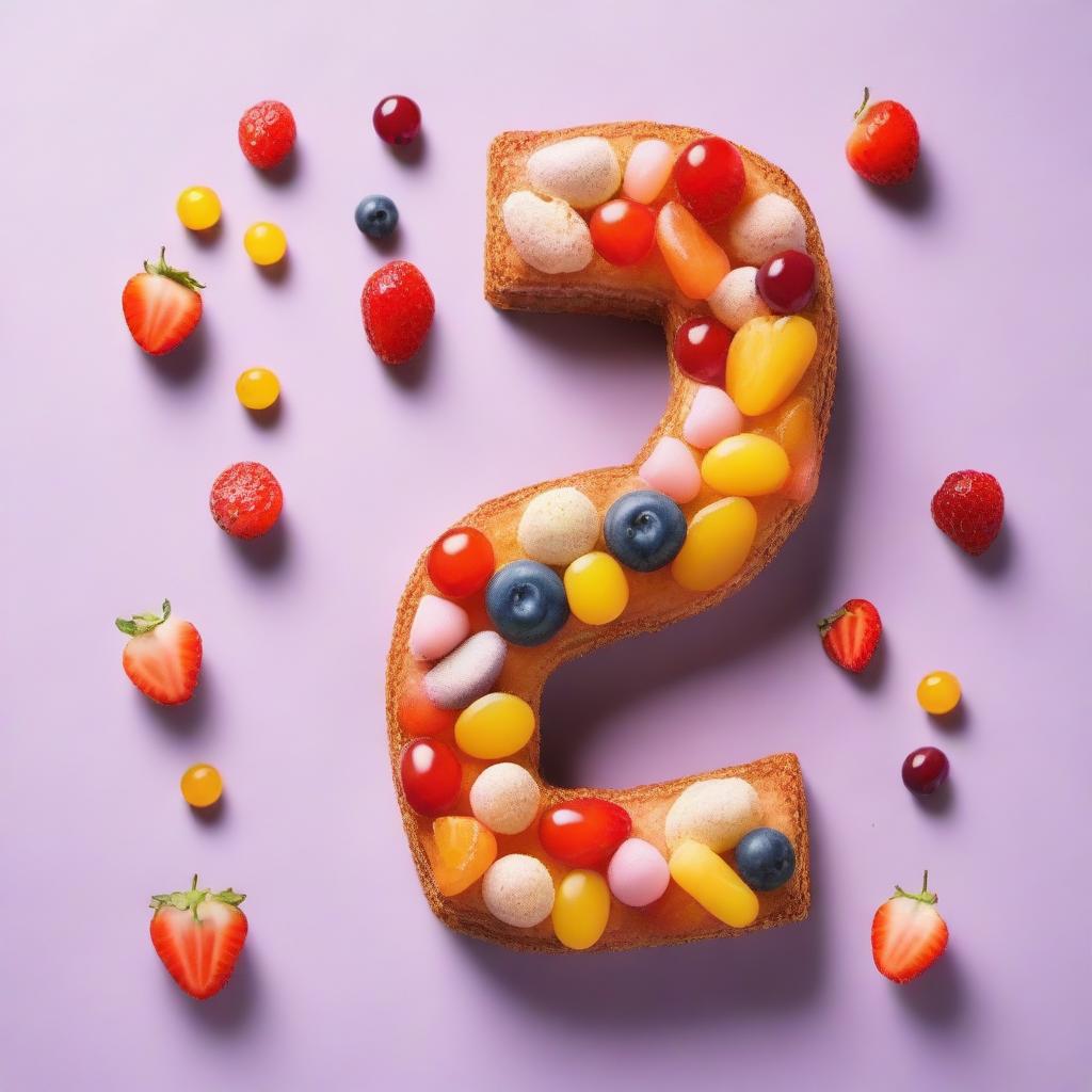 Sweet food shaped like the number 3