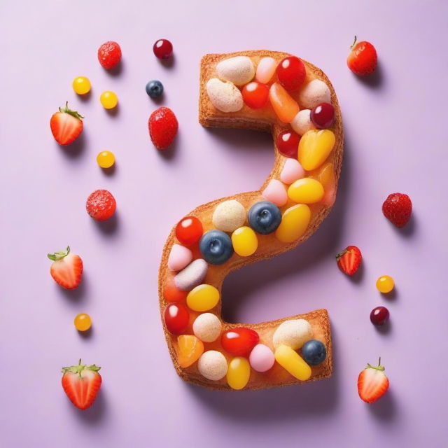 Sweet food shaped like the number 3
