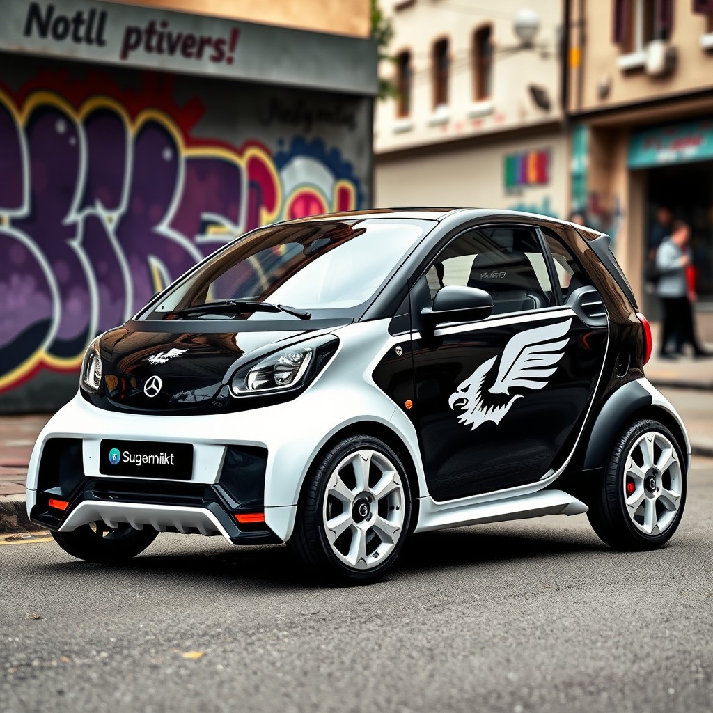 A stylish and youthful car designed for young drivers, featuring an eye-catching eagle brand logo